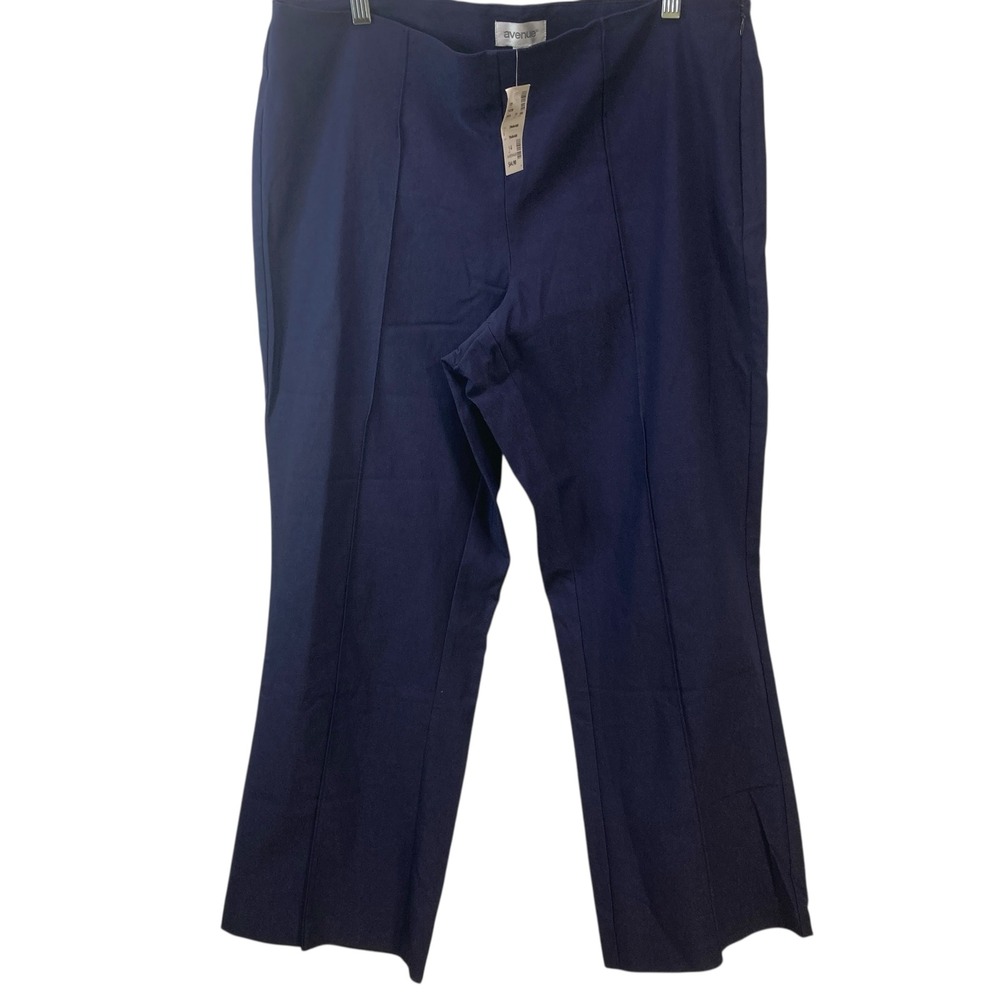 NWT Avenue Women's Navy Blue‎ Stretch Flare Pants Size 14 Average New